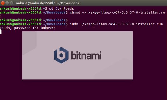 running the xampp installer